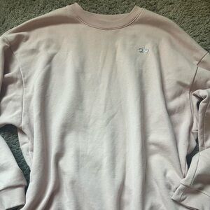 ALO Yoga Light Pink & Mushroom Crewneck Sweaters